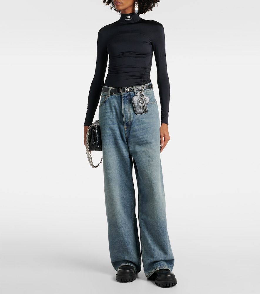 Jeans a gamba larga e vita media - Balenciaga - Modalova