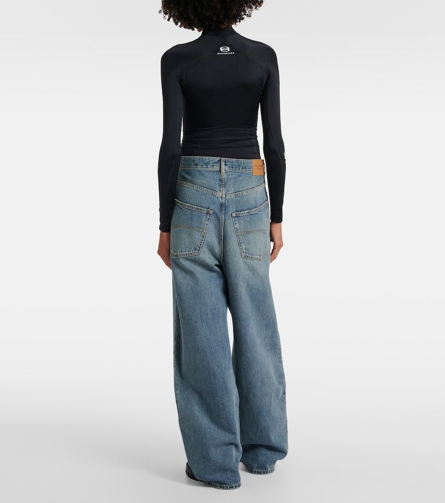 Jeans a gamba larga e vita media - Balenciaga - Modalova