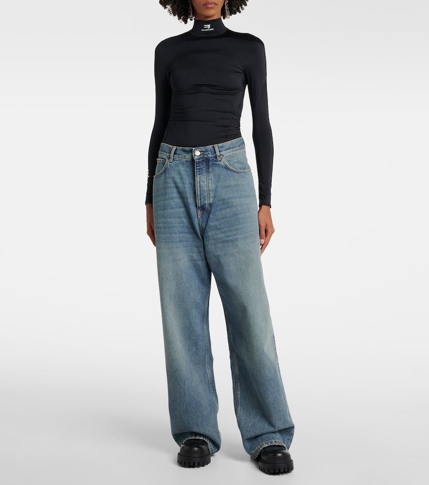 Jeans a gamba larga e vita media - Balenciaga - Modalova
