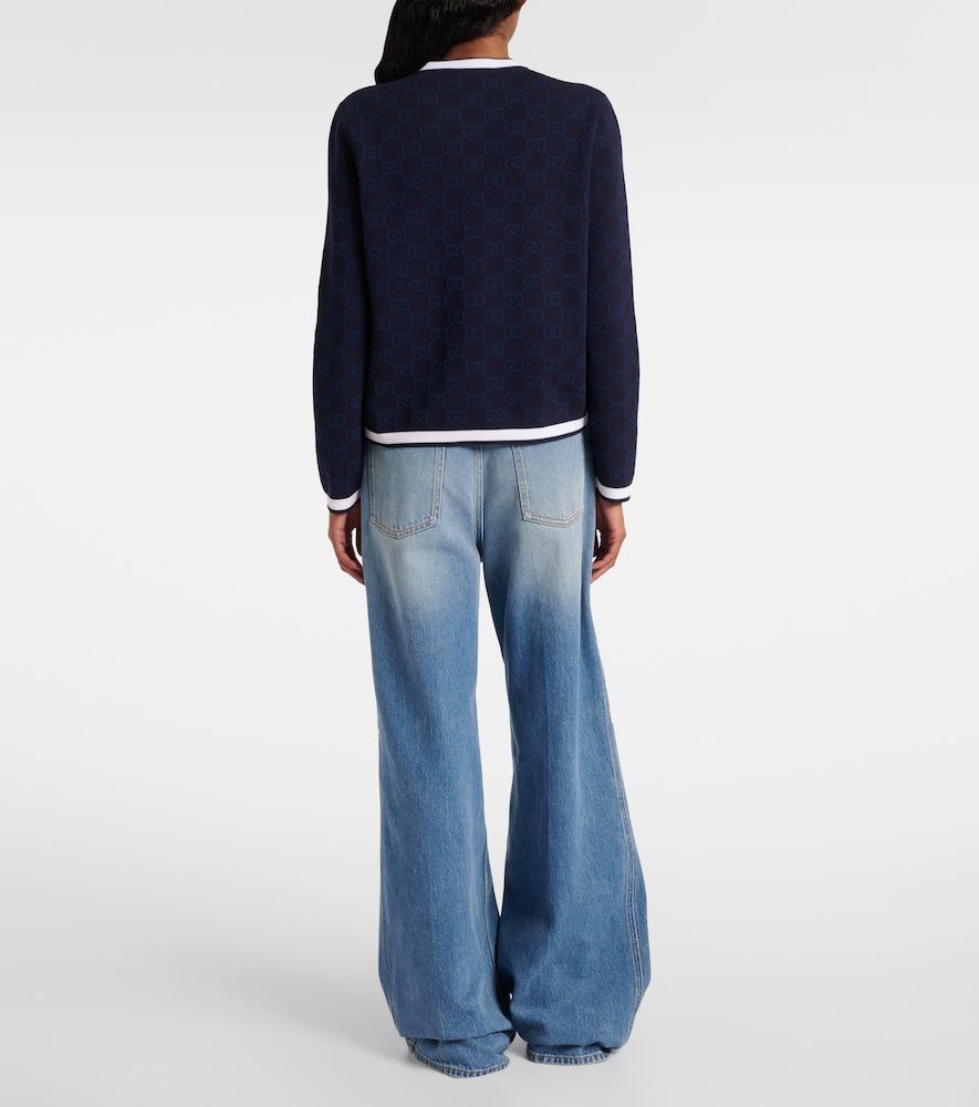 Cardigan in cotone GG con intarsi - Gucci - Modalova