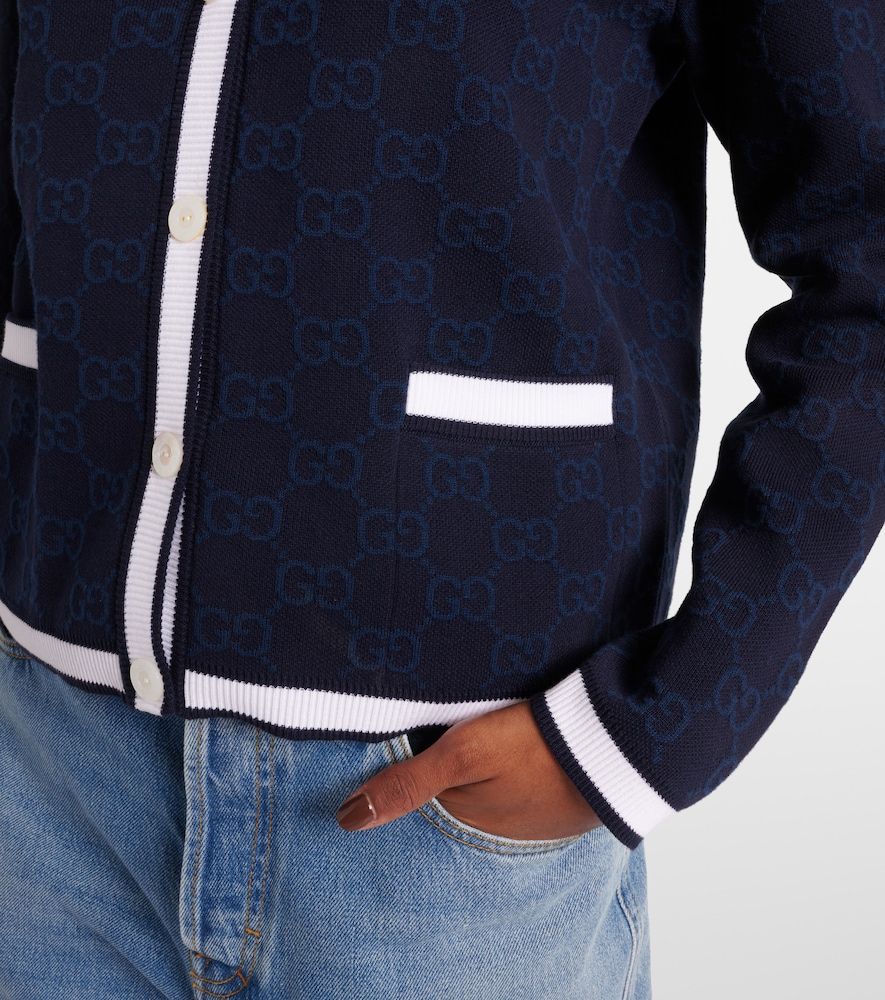 Cardigan in cotone GG con intarsi - Gucci - Modalova