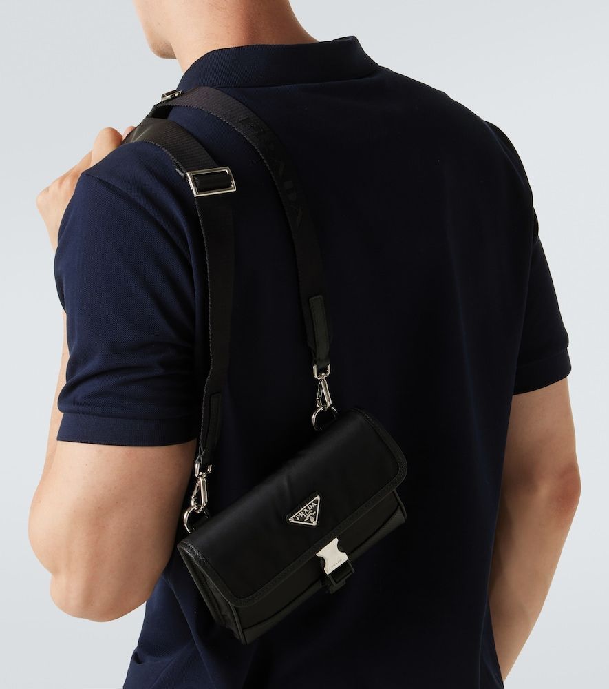 Bolso al hombro de Re-Nylon con piel - Prada - Modalova