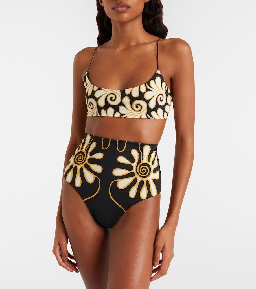 Slip bikini Elisa a vita alta con stampa - Cala de la Cruz - Modalova