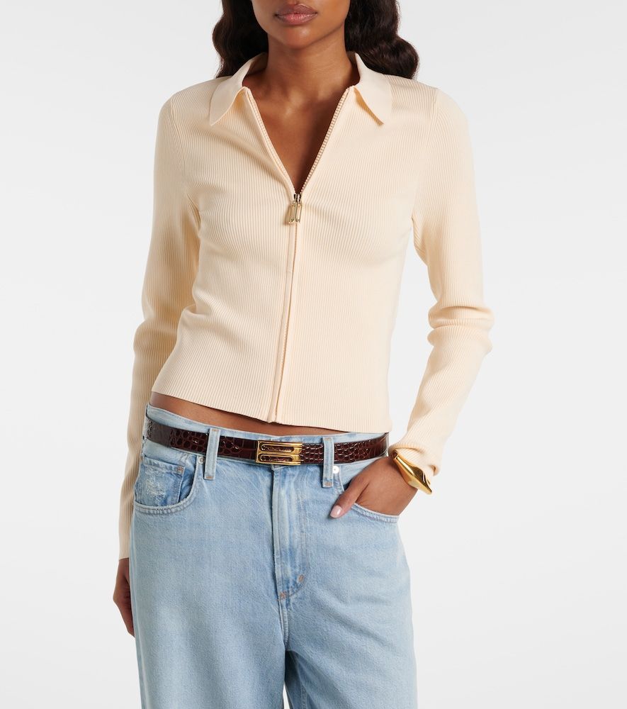 Top Mila in maglia a coste con zip - Victoria Beckham - Modalova