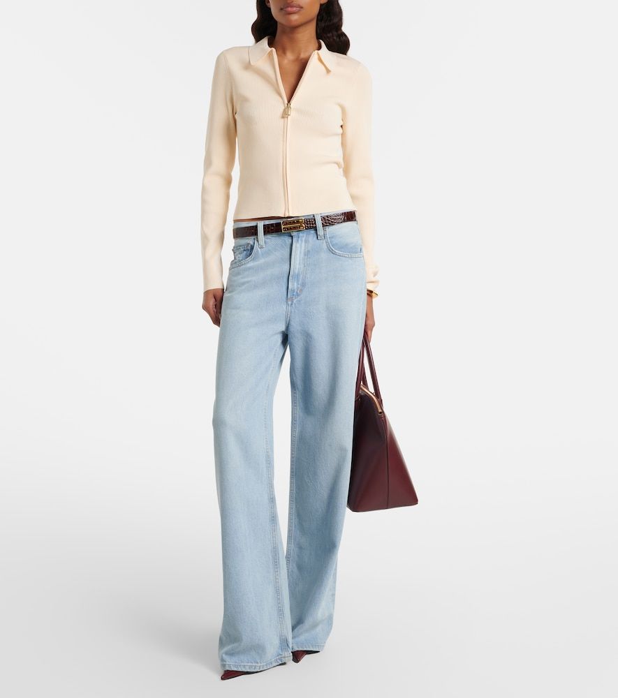 Top Mila in maglia a coste con zip - Victoria Beckham - Modalova