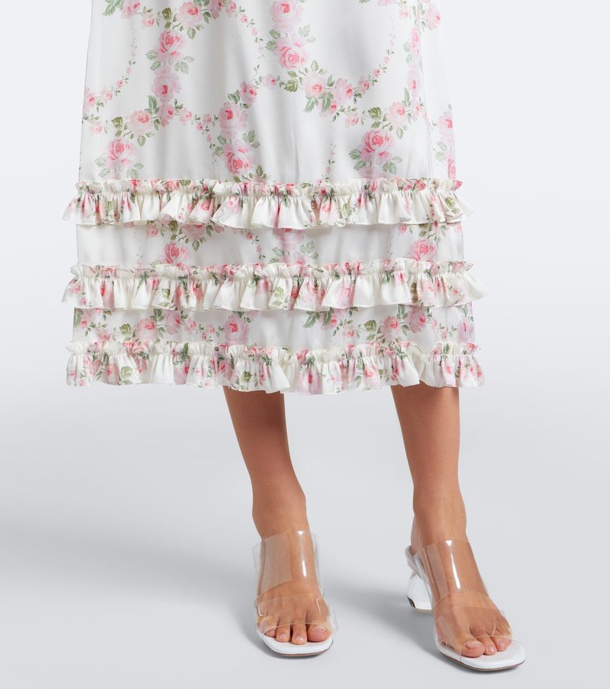 Abito sottoveste in satin con pizzo floreale - Simone Rocha - Modalova