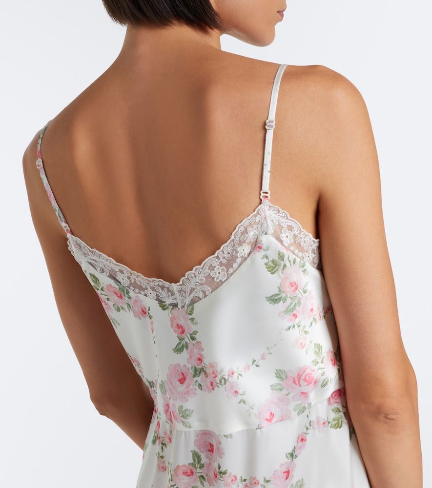 Abito sottoveste in satin con pizzo floreale - Simone Rocha - Modalova