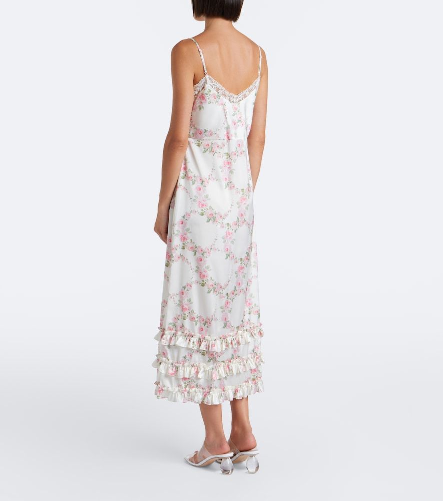 Abito sottoveste in satin con pizzo floreale - Simone Rocha - Modalova