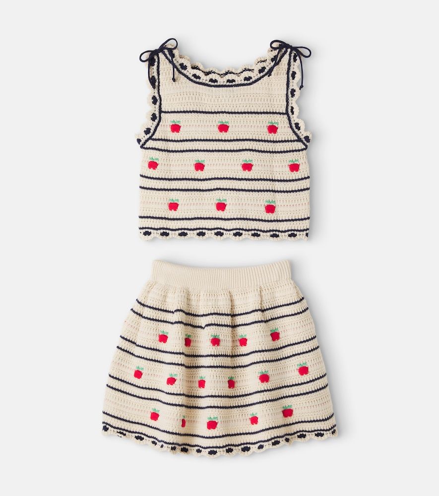 Set de chaleco y falda Daisy en mezcla de algodón y lana - Bebe Organic - Modalova