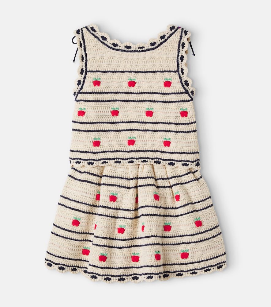 Set de chaleco y falda Daisy en mezcla de algodón y lana - Bebe Organic - Modalova