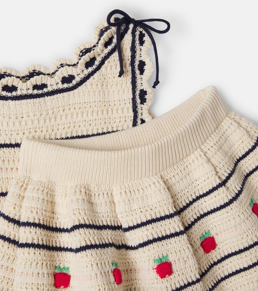 Set de chaleco y falda Daisy en mezcla de algodón y lana - Bebe Organic - Modalova