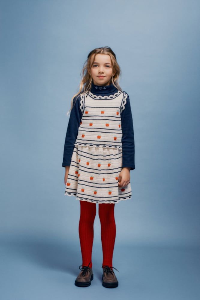 Set de chaleco y falda Daisy en mezcla de algodón y lana - Bebe Organic - Modalova