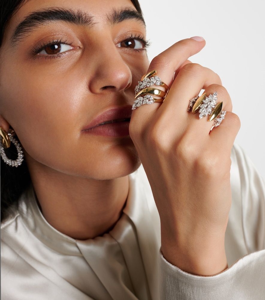 Golden Strada 18kt and white ring with diamonds - Yeprem - Modalova