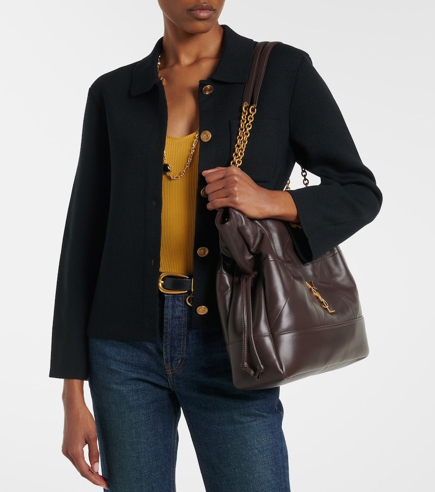 Waffle-knit wool cardigan - Saint Laurent - Modalova