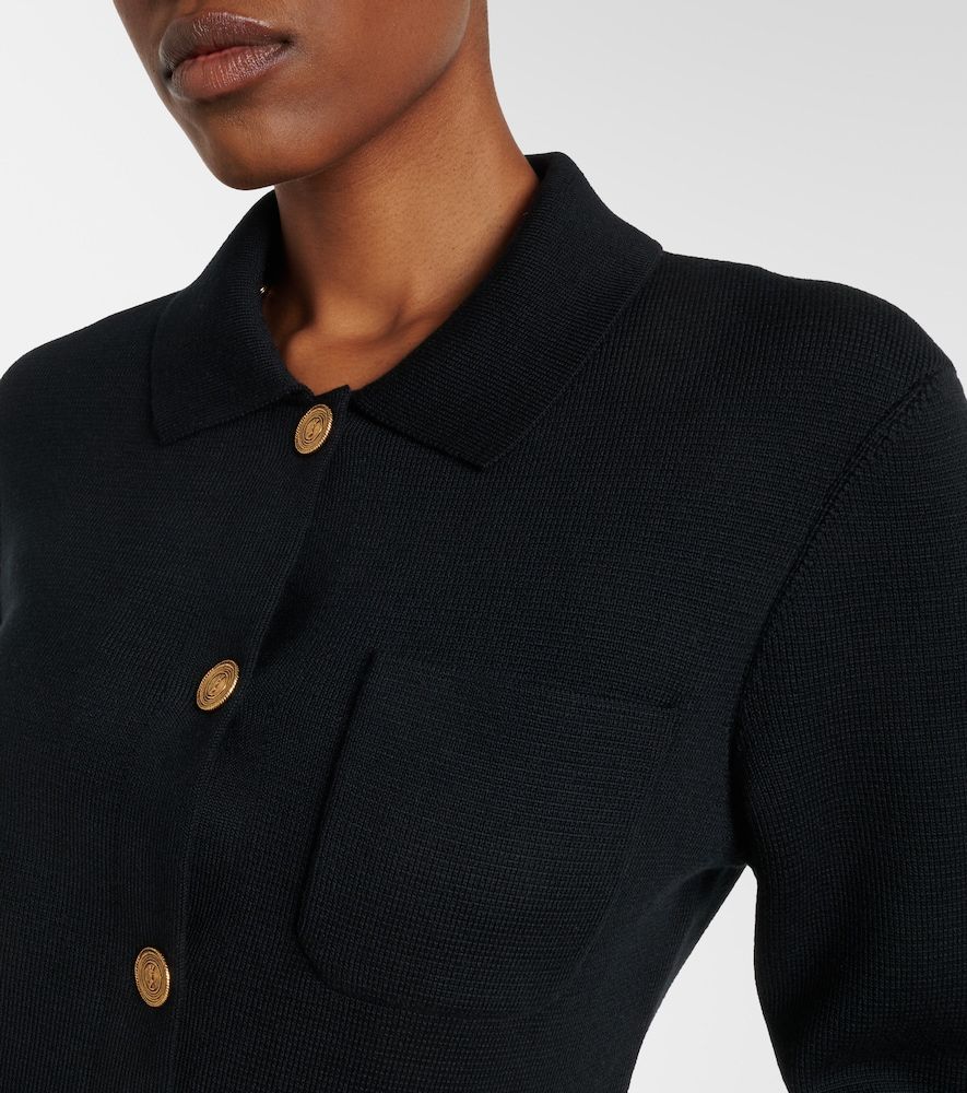 Waffle-knit wool cardigan - Saint Laurent - Modalova