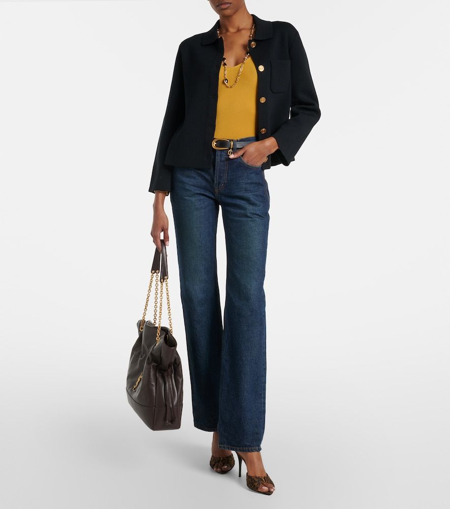 Waffle-knit wool cardigan - Saint Laurent - Modalova