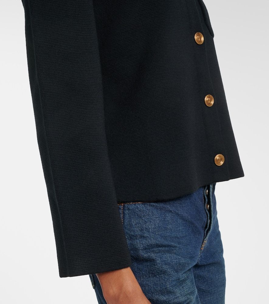 Waffle-knit wool cardigan - Saint Laurent - Modalova