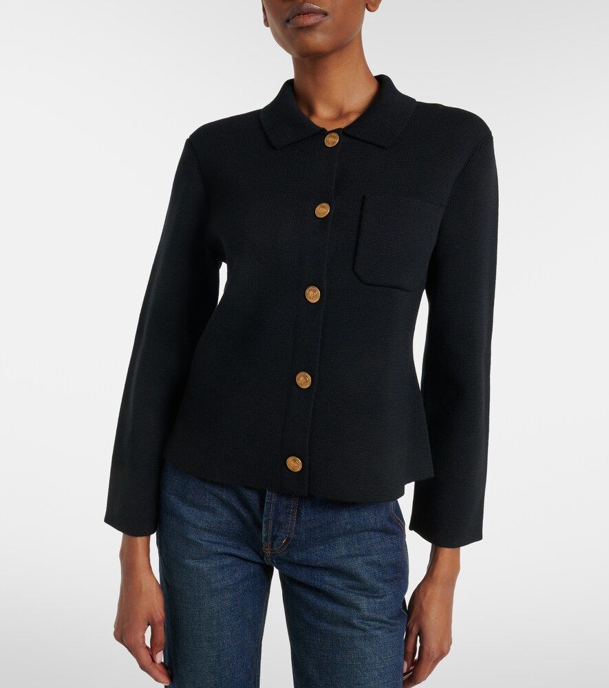 Waffle-knit wool cardigan - Saint Laurent - Modalova