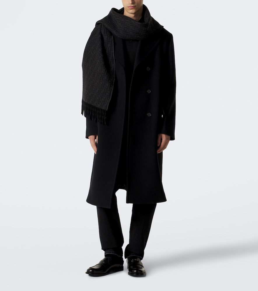 Zucca jacquard wool and cashmere scarf - Fendi - Modalova