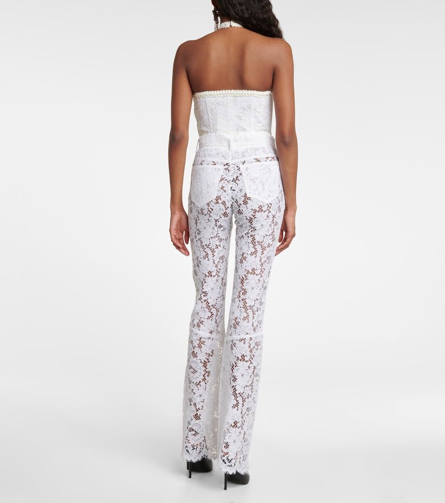 Lace bustier halter top - Alessandra Rich - Modalova