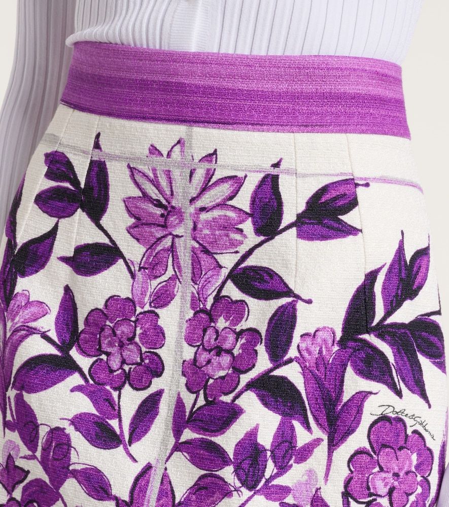 Minifalda Majolica en mezcla de algodón y lino - Dolce&Gabbana - Modalova