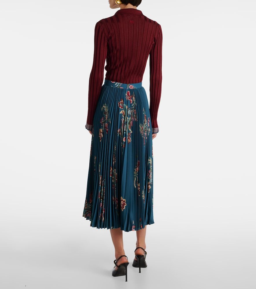 Falda midi plisada floral de tiro alto - Etro - Modalova