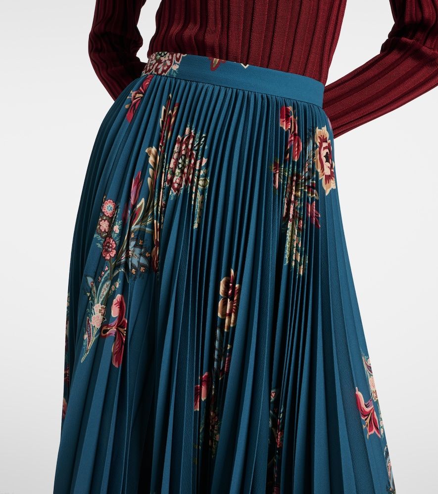 Falda midi plisada floral de tiro alto - Etro - Modalova