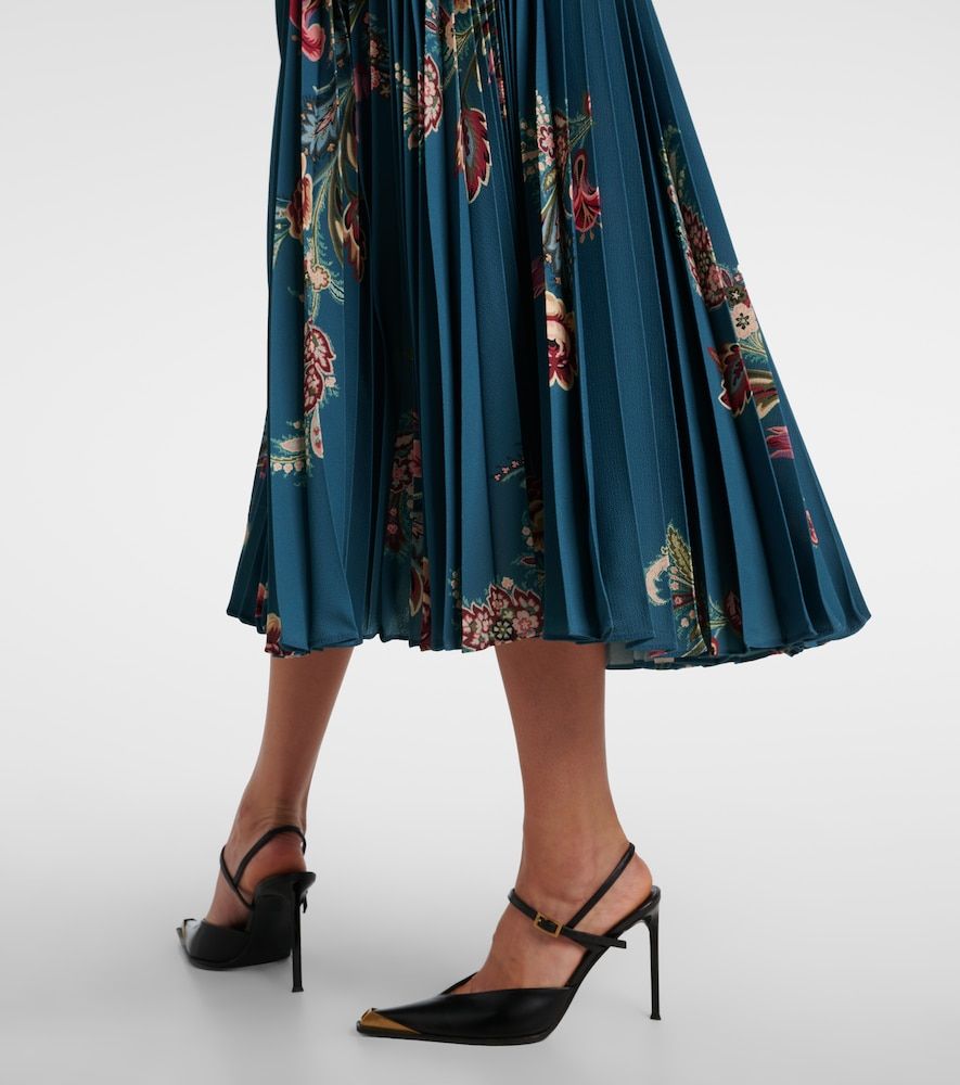 Falda midi plisada floral de tiro alto - Etro - Modalova
