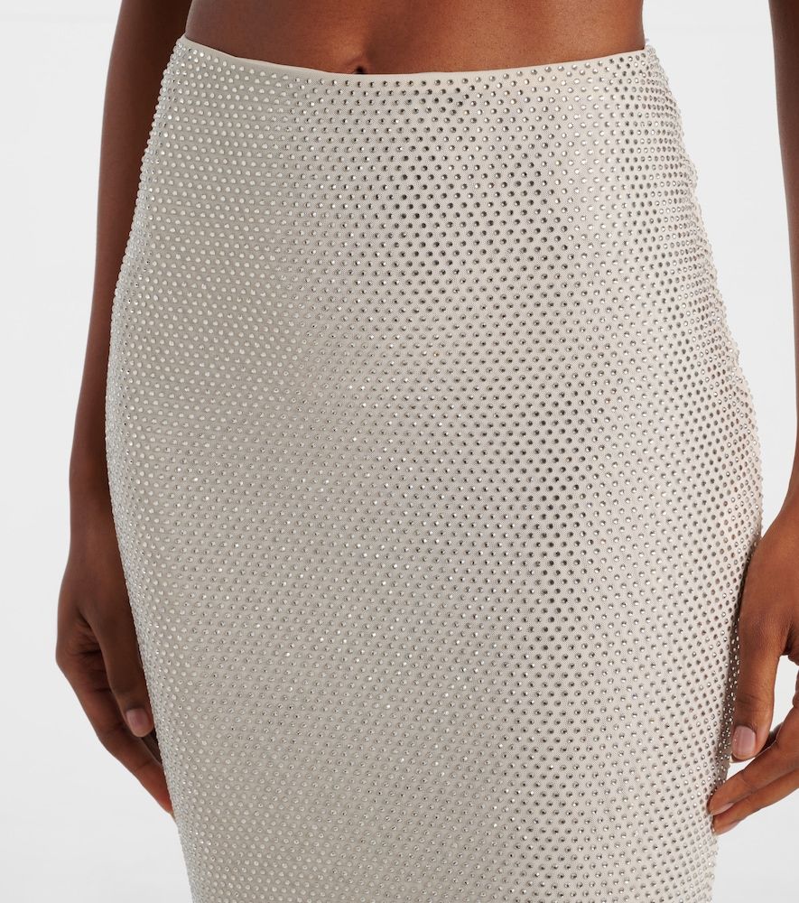 Rhinestone-embellished mesh maxi skirt - Self-Portrait - Modalova