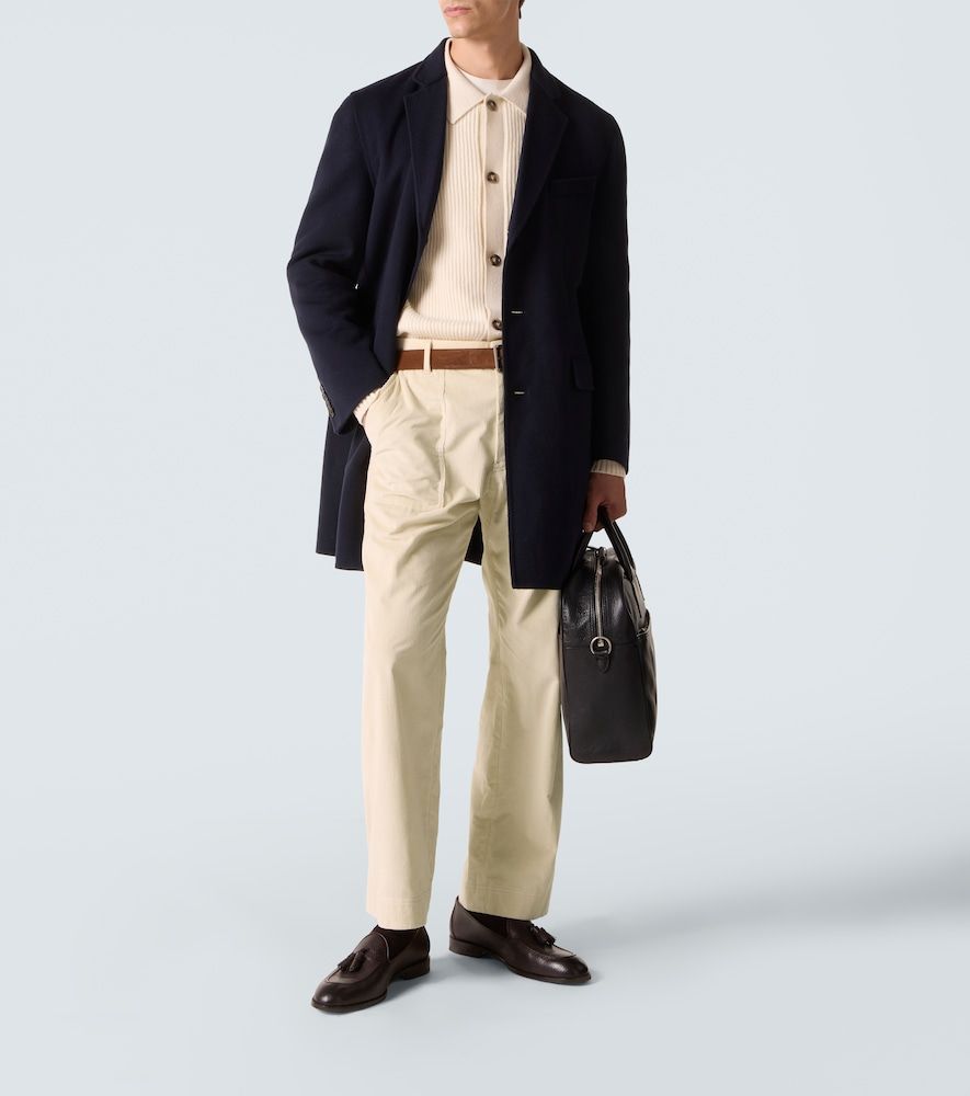 Pantalones rectos de pana de algodón y lana - Brioni - Modalova