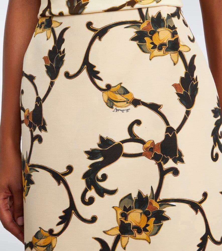 Printed wool-blend cady pencil skirt - La DoubleJ - Modalova