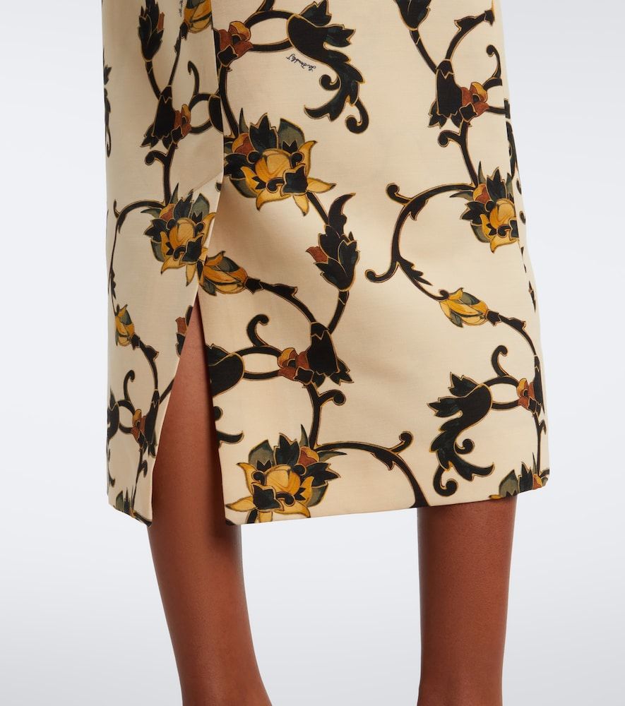Printed wool-blend cady pencil skirt - La DoubleJ - Modalova
