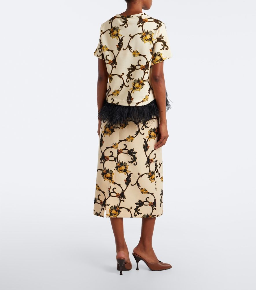 Printed wool-blend cady pencil skirt - La DoubleJ - Modalova