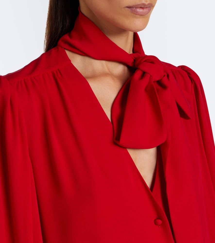 Tie-neck silk georgette blouse - Valentino - Modalova