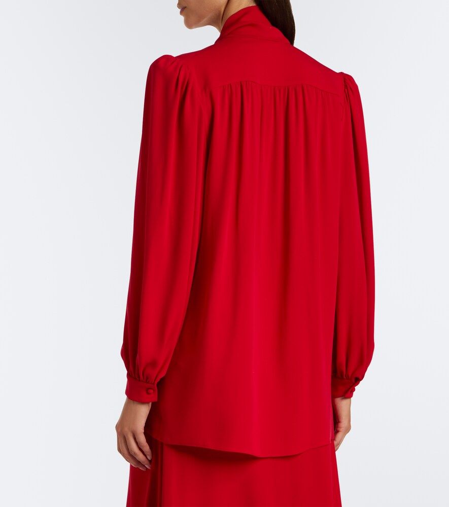 Tie-neck silk georgette blouse - Valentino - Modalova