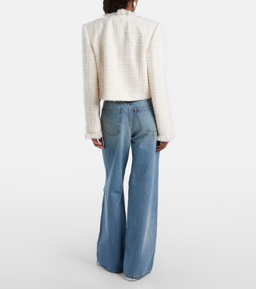 Distressed embellished wide-leg jeans - Area - Modalova