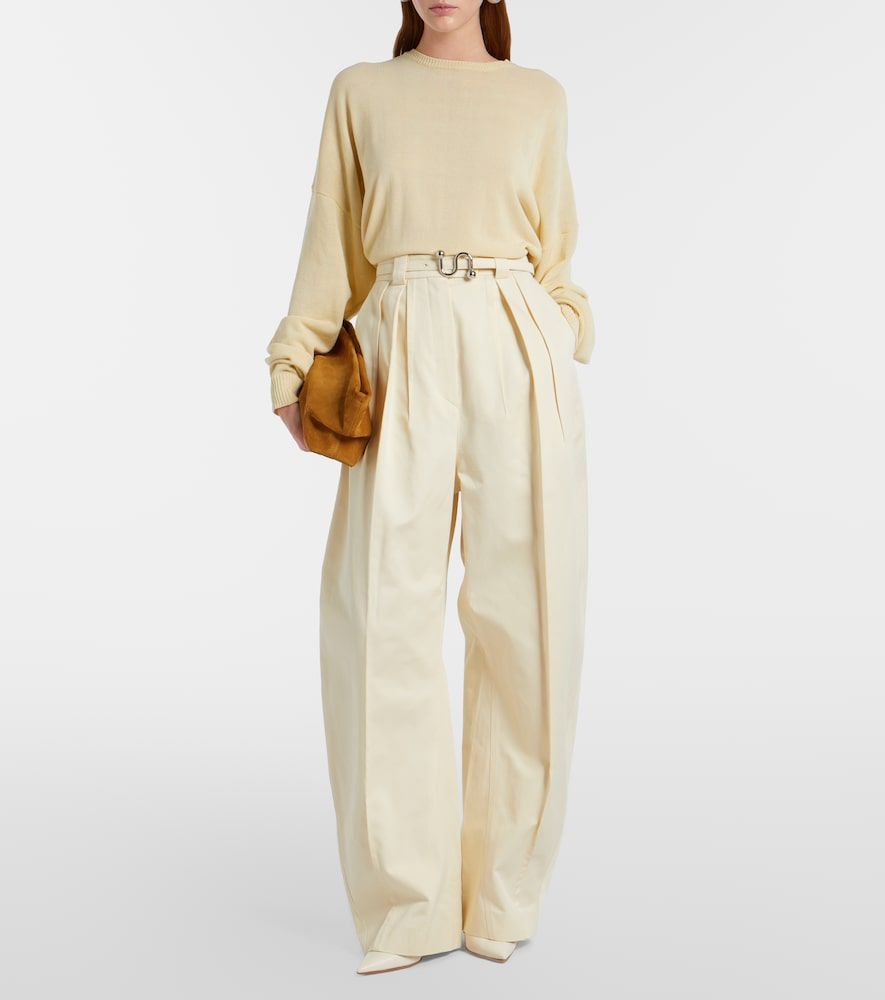 Pantalones anchos Idoneo en gabardina de algodón - Sportmax - Modalova