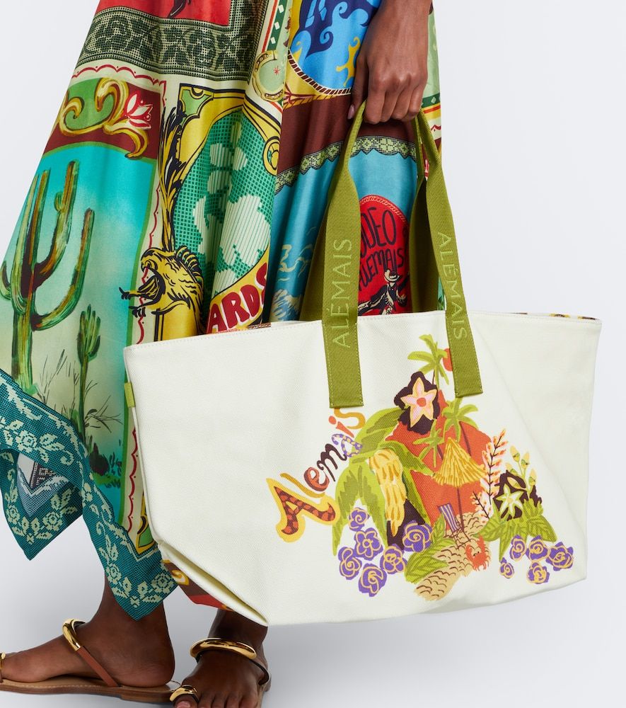 Island Cove printed cotton canvas tote bag - Alemais - Modalova