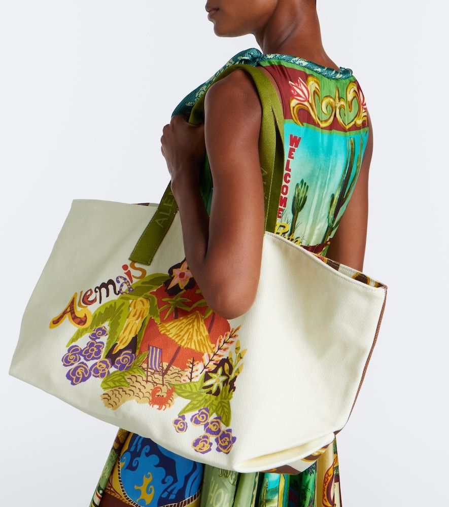 Island Cove printed cotton canvas tote bag - Alemais - Modalova