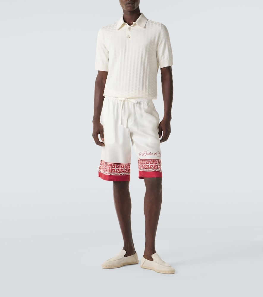 Bermudas Majolica de seda en jacquard estampado - Dolce&Gabbana - Modalova