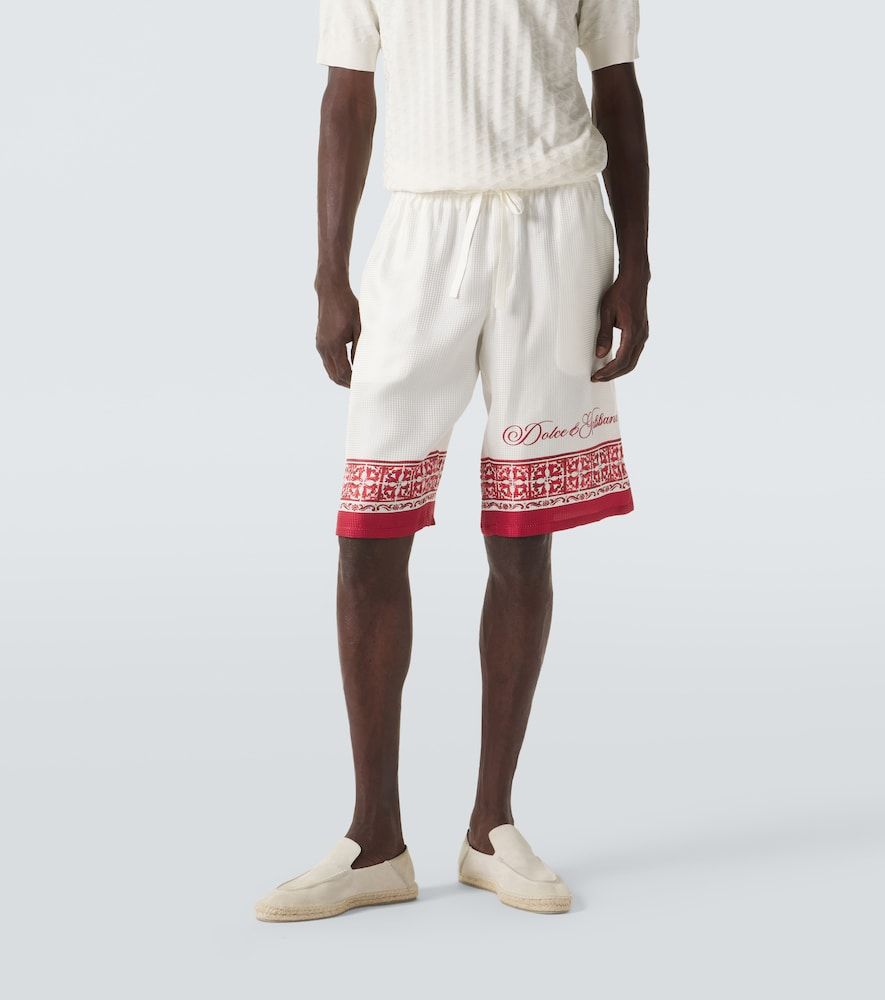 Bermudas Majolica de seda en jacquard estampado - Dolce&Gabbana - Modalova
