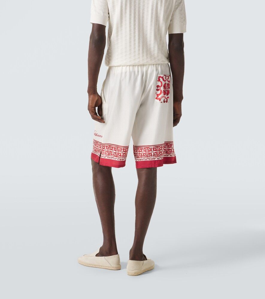 Bermudas Majolica de seda en jacquard estampado - Dolce&Gabbana - Modalova
