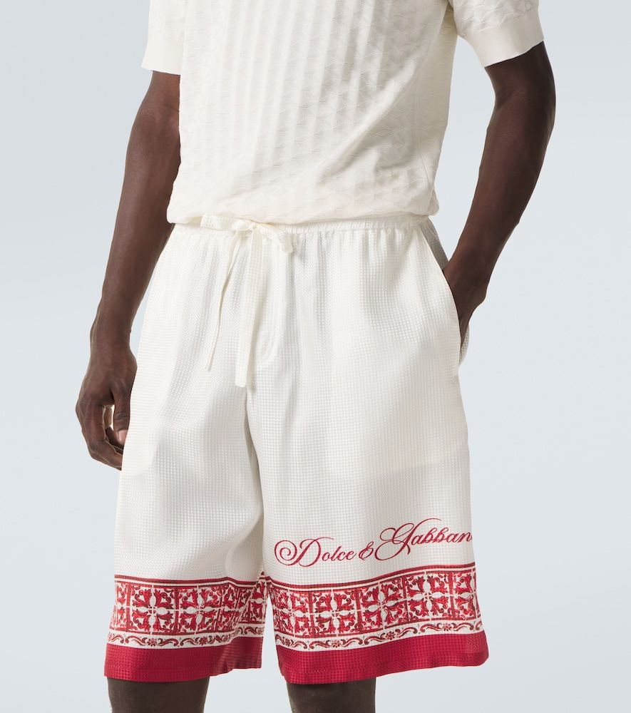 Bermudas Majolica de seda en jacquard estampado - Dolce&Gabbana - Modalova
