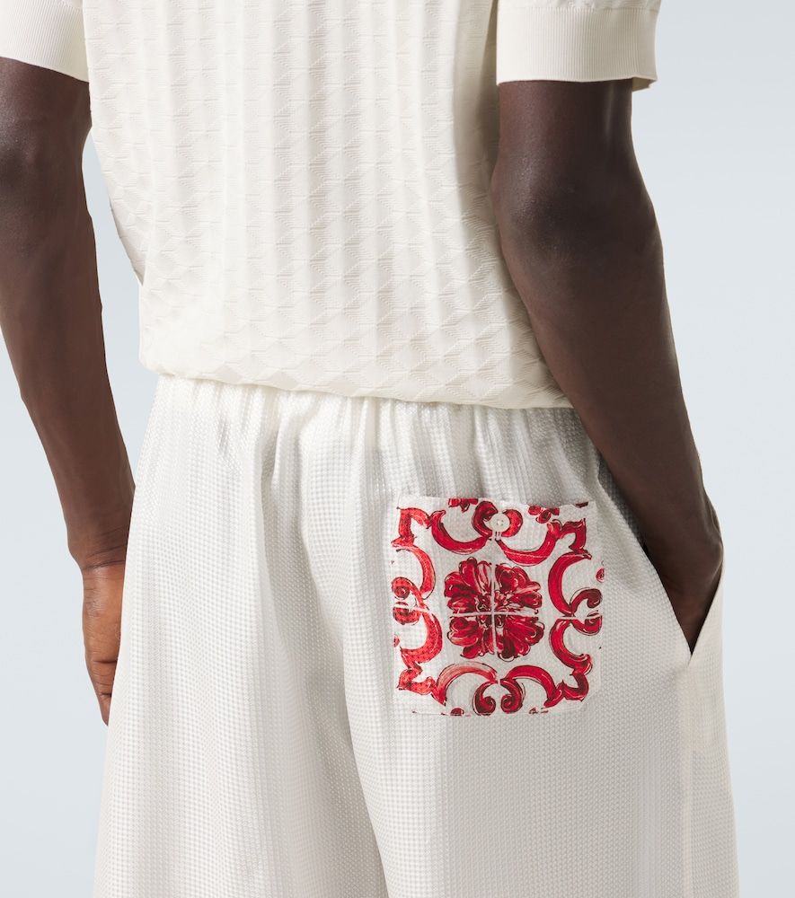 Bermudas Majolica de seda en jacquard estampado - Dolce&Gabbana - Modalova