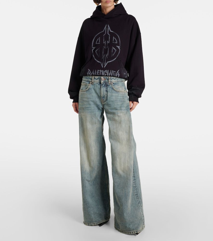 Jeans a gamba larga e vita media - Balenciaga - Modalova