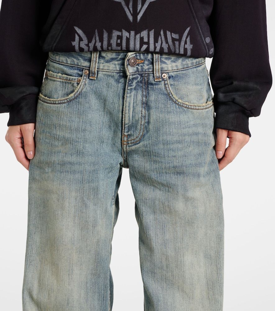 Jeans a gamba larga e vita media - Balenciaga - Modalova