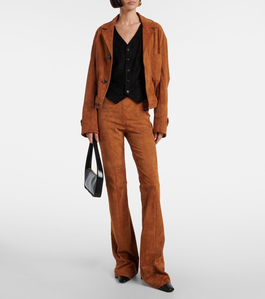 Gege high-rise suede flared pants - Stouls - Modalova