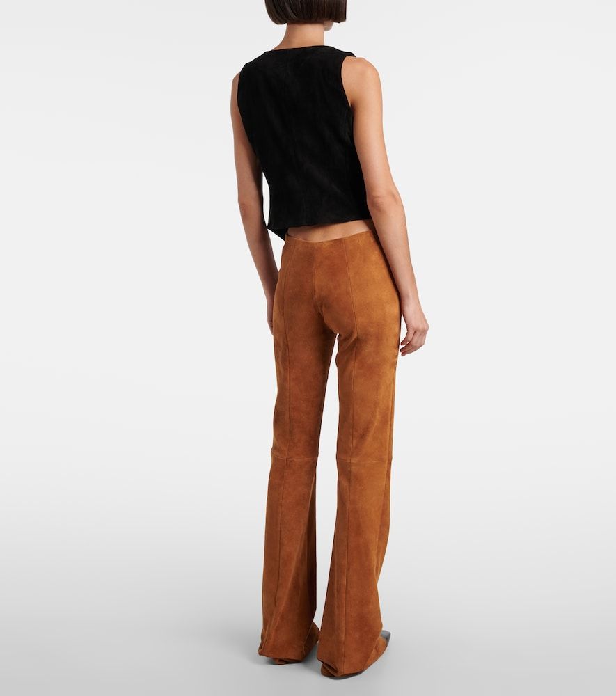 Gege high-rise suede flared pants - Stouls - Modalova