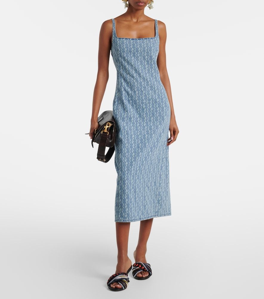 Abito midi in denim con stampa - Dries Van Noten - Modalova