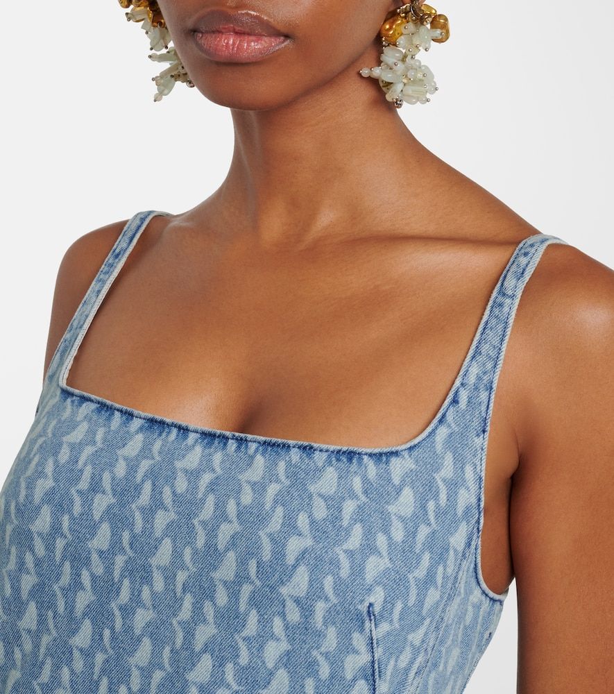 Abito midi in denim con stampa - Dries Van Noten - Modalova